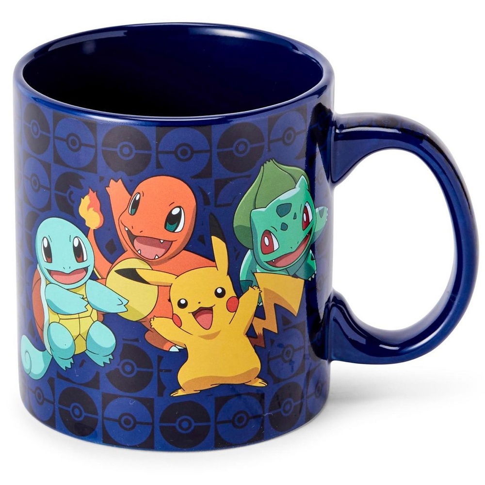 Pokemon Ceramic Mug with Pikachu, Charmander, Bulbasaur & Squirtle - NWOT